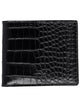 Tom Ford Tom Ford Black Croc-Effect Leather Bi-Fold Wallet
