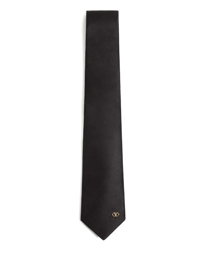 Valentino Garavani Valentie Silk Tie With Vlogo Signature Detail