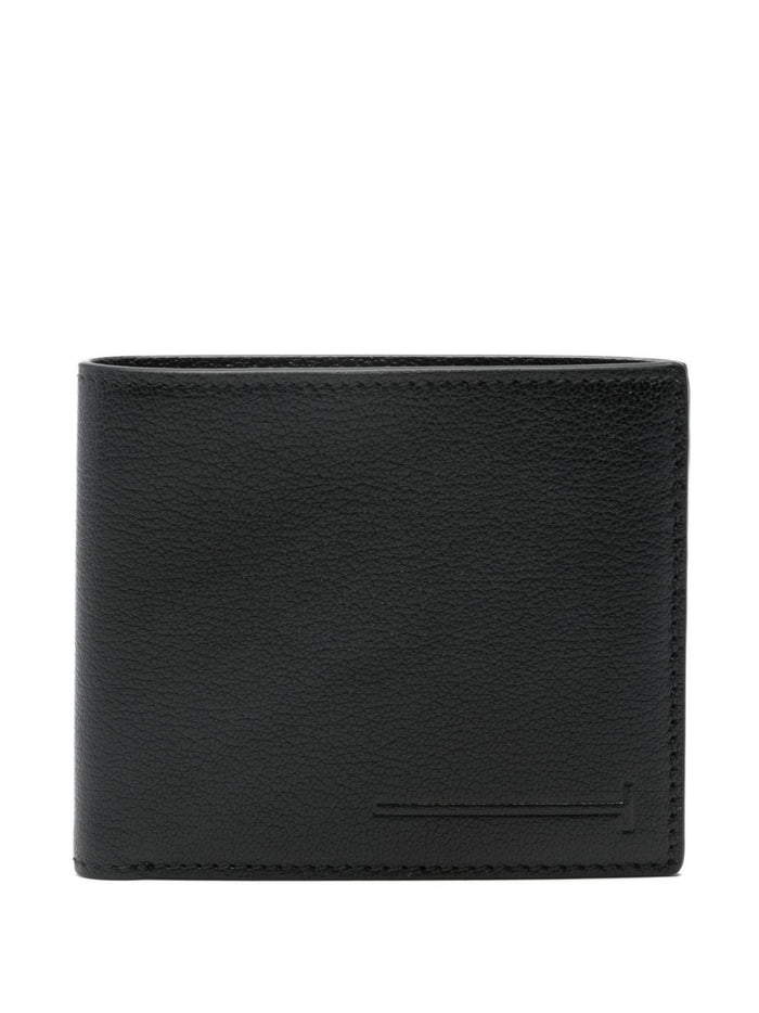 Tom Ford Supple Grained Leather Elongated T Line Classic Bi-Fold Wallet