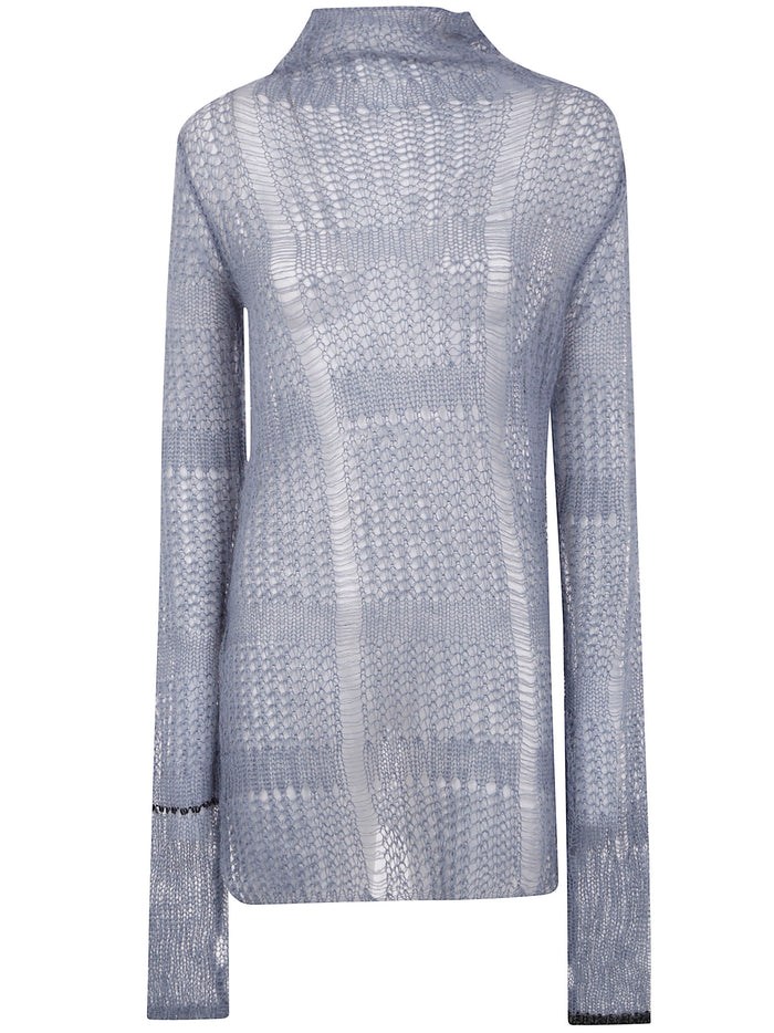 Y's Sheer Asymmetry Long Knit