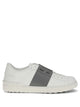 Valentino Garavani Open Leather Sneakers With Contrast Band And Stud Details