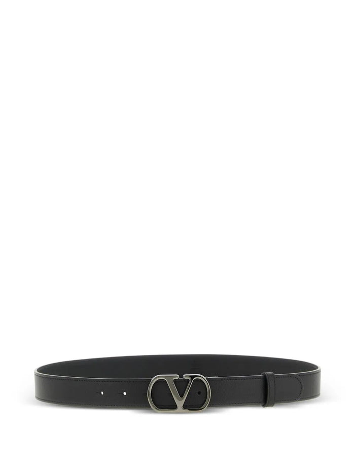 Valentino Garavani Vlogo Signature Belt In Shiny Calfskin