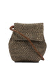 Ibeliev Brown Raffia Leather Crossbody Bag