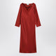 Loulou De Saison Abito Zoya In Twill Di Seta Rossa