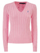 Polo Ralph Lauren Cotton Cable Knit Jumper With V-Neck