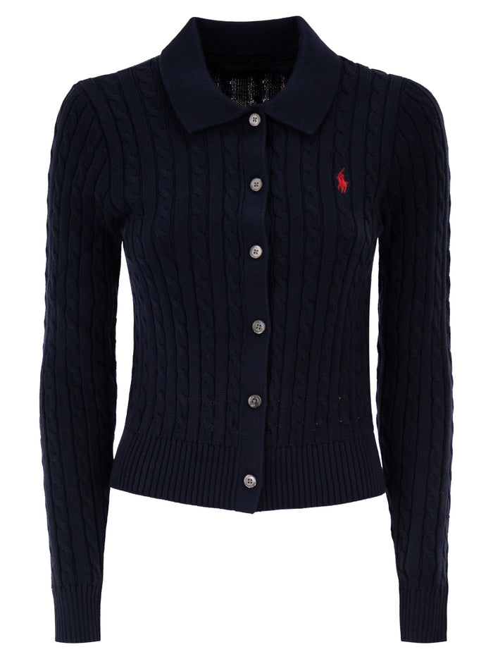 Polo Ralph Lauren Cotton Cable Knit Cardigan With Collar