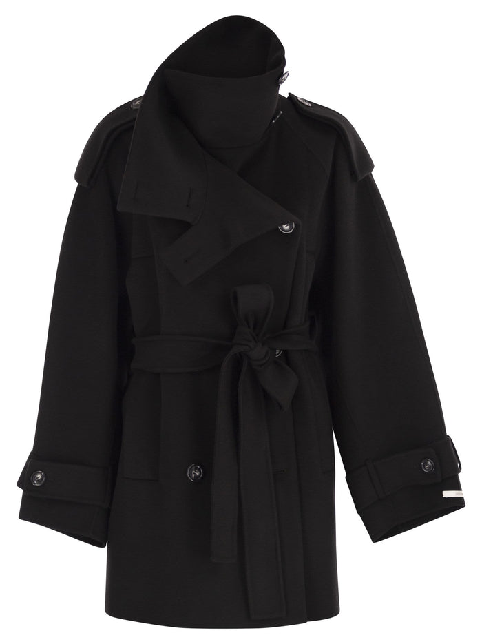 Sportmax Bouquet1234 - Short Wool Trench Coat