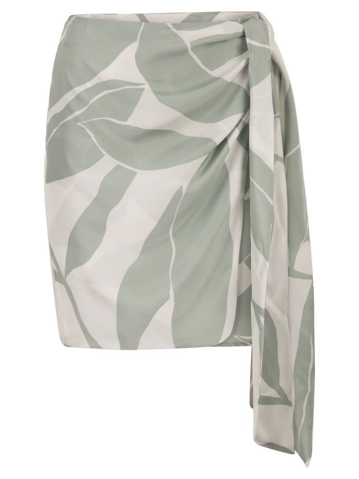 Maxmara Mxmstrano - Printed Pure Silk Wrap Skirt