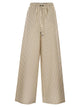 Maxmara Mxmordine - Wide-Leg Trousers In Striped Cotton And Silk Canvas