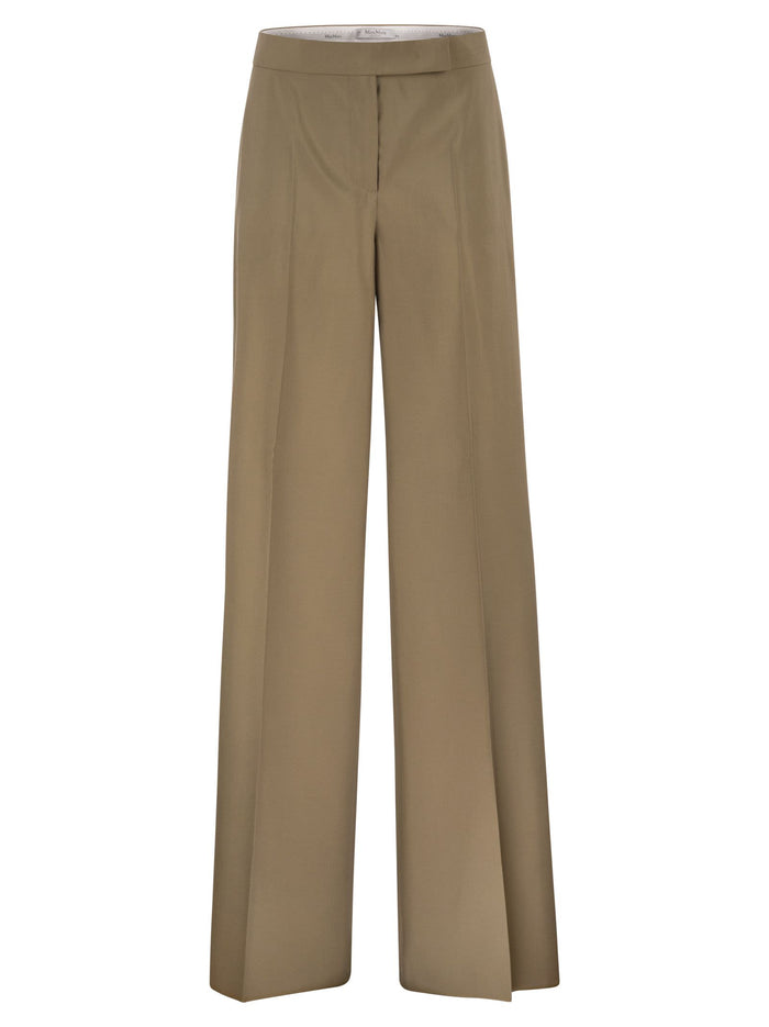 Maxmara Mxsbronte - Virgin Wool And Silk Wide-Leg Trousers