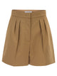 Maxmara Mxmtabacco - Stretch Cotton Satin Shorts