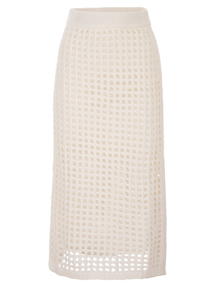 Maxmara Mxpgeode - Openwork Cotton Midi Skirt