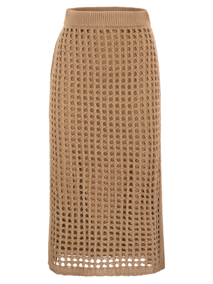 Maxmara Mxpgeode - Openwork Cotton Midi Skirt