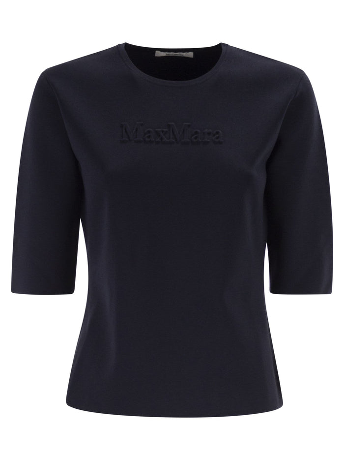 Maxmara Mxpaustero - Short-Sleeved Top With Embroidered Logo