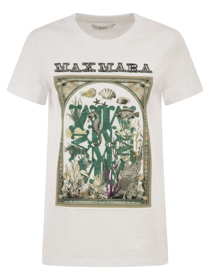 Maxmara Mxmspadino - Cotton Jersey T-Shirt With Graphic Print