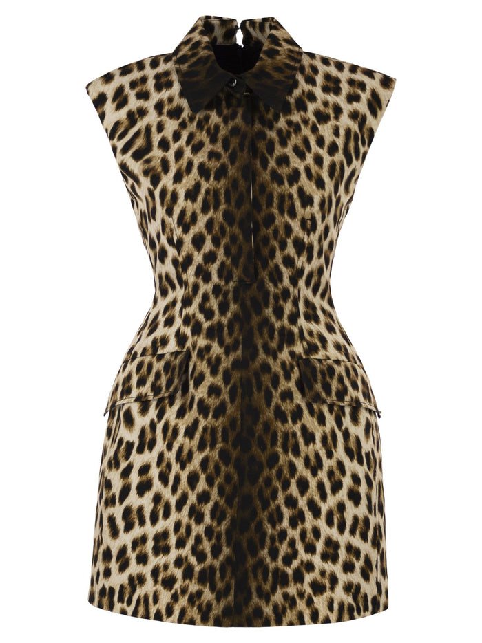 Sportmax Spxlonza – Cotton Mini Dress With Animal Print