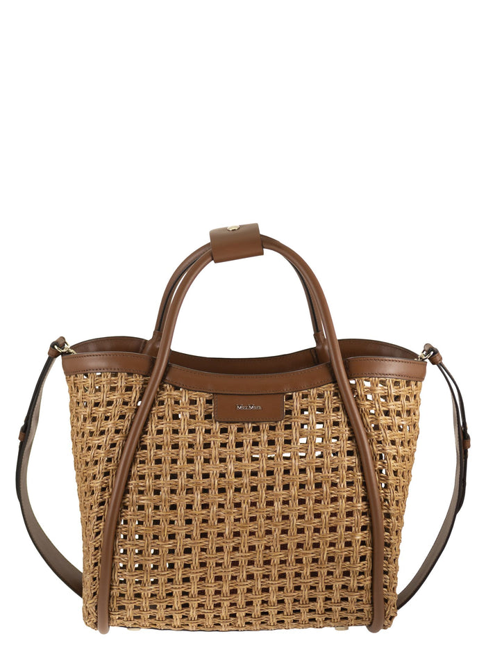 Maxmara Mxamarinecesto - Small Marine Bag In Woven Natural Fibre