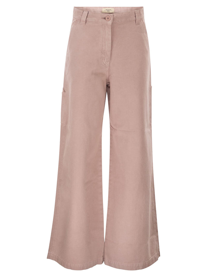 Weekend Maxmara Wkdskipper - Wide-Leg Trousers In Cotton Canvas