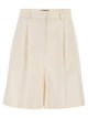 Weekend Maxmara Wkdecuba - Cotton And Linen Canvas Bermuda Shorts