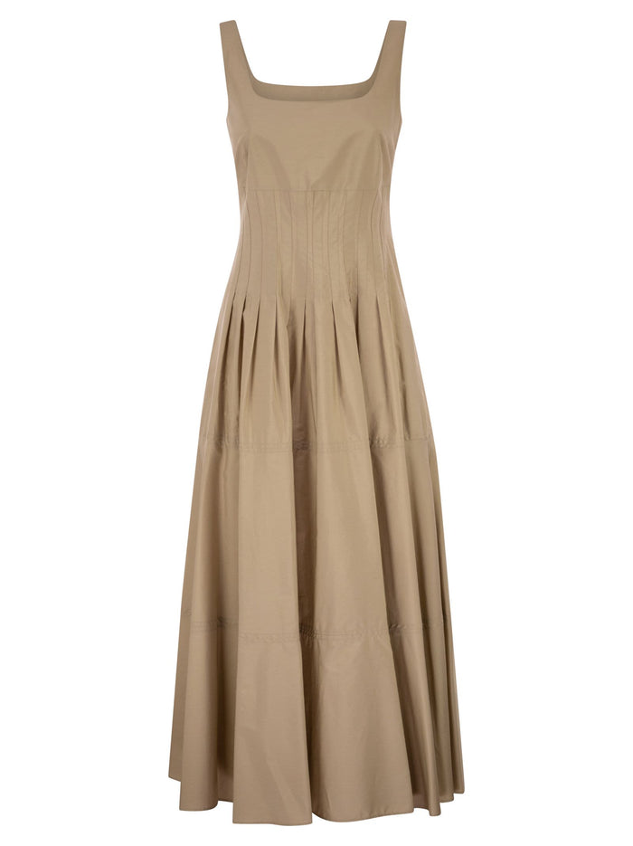 Maxmara Studio Mstfeltre - Cotton Midi Dress With Structured Bodice