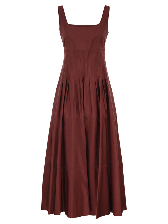 Maxmara Studio Mstfeltre - Cotton Midi Dress With Structured Bodice