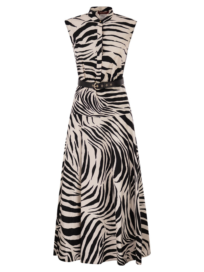 Maxmara Studio Mstwest - Printed Cotton Shirt Dress With Belt