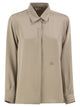 Maxmara Mxmgeranio - Pure Silk Shirt With Embroidered M Logo