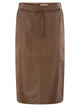 Maxmara Mxmfantino - Lamb Leather Midi Skirt With Leather Belt