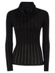 Maxmara Studio Mstbadesse – Fitted Silk And Wool Ribbed Turtleneck
