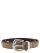 Alberto Luti Western Suede Belt With Turquoise Stone