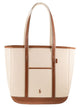 Polo Ralph Lauren Medium Cotton And Leather Tote Bag