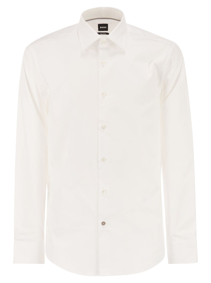 Boss Regular Fit Shirt In Easy-Iron Cotton Poplin