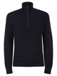 Boss Textured Cotton Sweater With High Neck And Zip