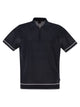 Boss Linen And Viscose Polo Shirt With Zip And Contrast Trims