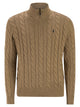 Polo Ralph Lauren Cotton Cable Knit Jumper With Zip Fastening