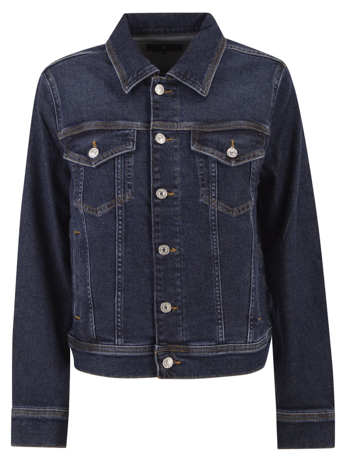 7 For All Mankind Stretch Denim Jacket With Button Fastening