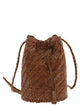 Dragon Pompom Double Jump - Bucket Bag With Woven Leather