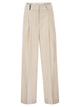 Peserico Tailored Virgin Wool Stretch Trousers With Front Pleats