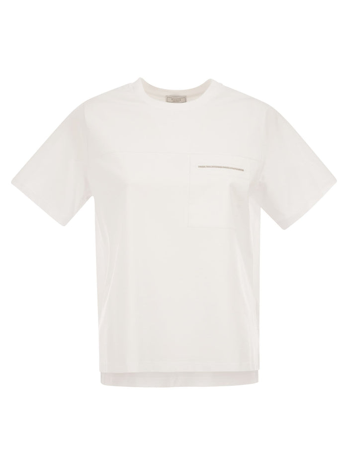 Peserico Stretch Cotton T-Shirt With Pocket
