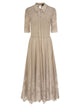 Fabiana Filippi Long Lace Dress With Embellished Collar And Bow