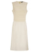 Fabiana Filippi Midi Dress With Crochet Bodice And Fluid Skirt