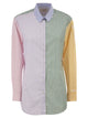 Mc2 Saint Barth Multicolour Striped Cotton Shirt With Back Embroidery