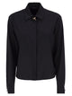 Fabiana Filippi Virgin Wool Stretch Shirt With Zama Jewel Detail