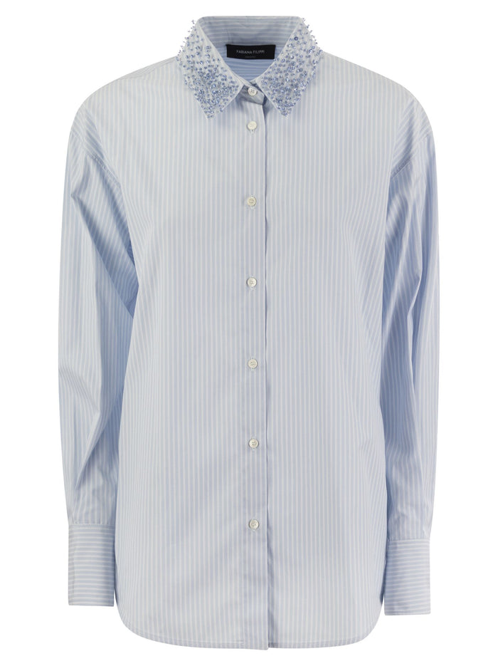 Fabiana Filippi Long Striped Poplin Shirt
