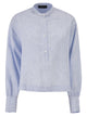 Fabiana Filippi Striped Linen Shirt With Rhinestone Details