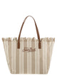 Mc2 Saint Barth City Shopper Bag With Stripes And Embroidered Logo