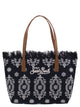 Mc2 Saint Barth City Canvas Shopper Bag With Embroidery And Logo