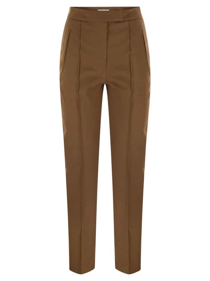 Pt Torino Frida - Cotton And Silk Trousers With Pleat