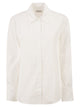 Dondup Cotton Shirt With Pleated Bib Front