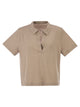 Majestic Cropped Linen Stretch Polo With V-Neck